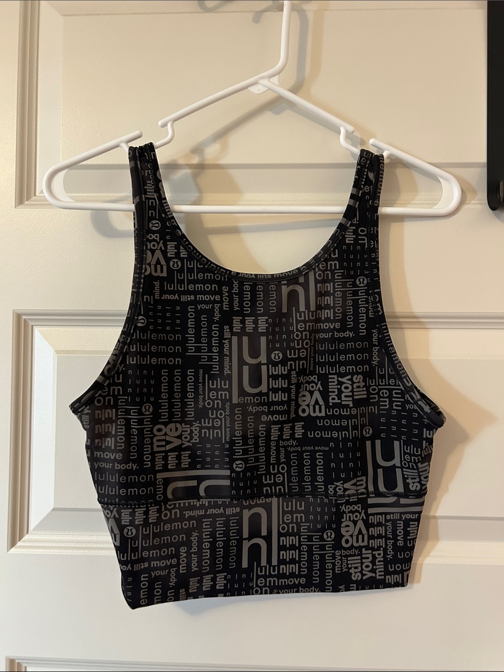 lululemon athletica Black All-Over Logo Cropped Tank